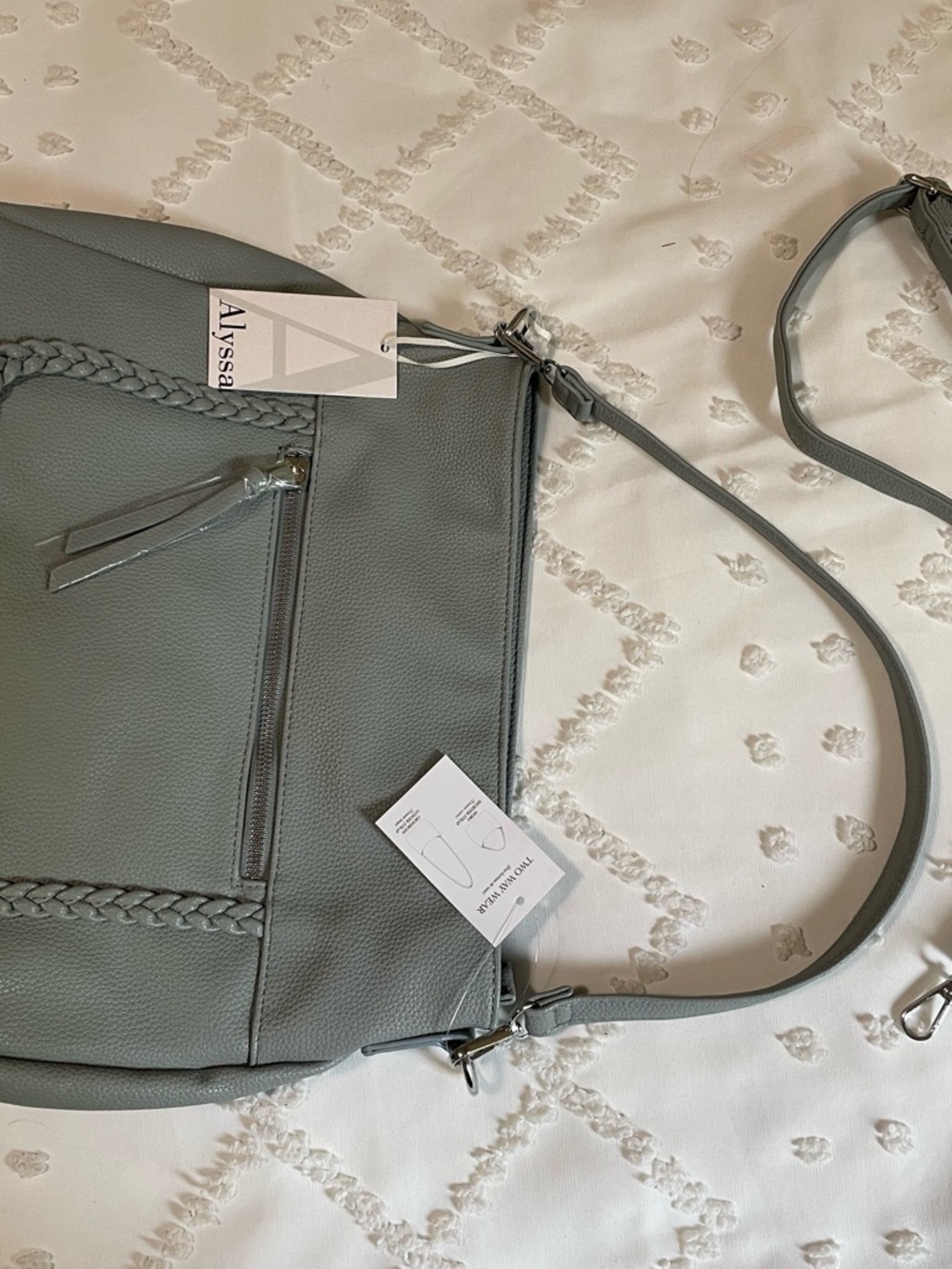 Duel Shoulder / Crossbody Bag in Light Blue
